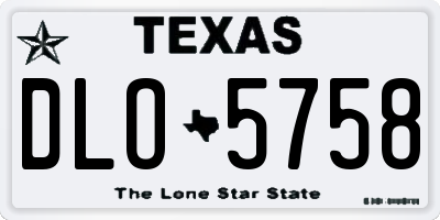 TX license plate DLO5758