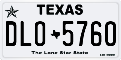 TX license plate DLO5760
