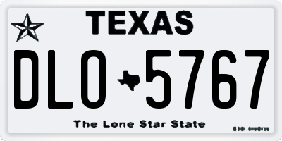 TX license plate DLO5767