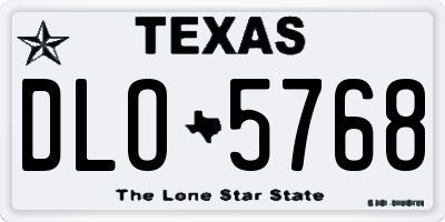 TX license plate DLO5768