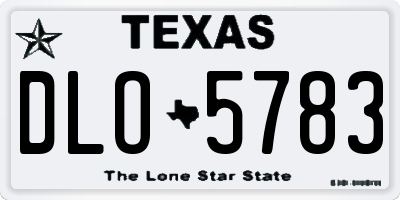 TX license plate DLO5783