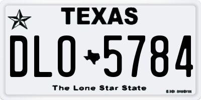 TX license plate DLO5784