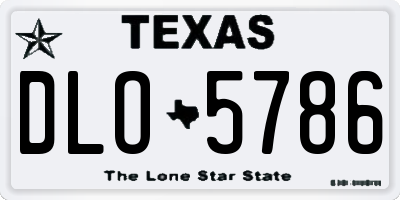 TX license plate DLO5786