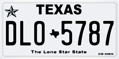 TX license plate DLO5787