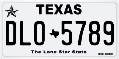 TX license plate DLO5789
