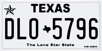 TX license plate DLO5796