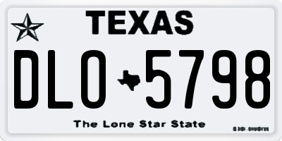TX license plate DLO5798