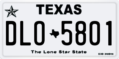 TX license plate DLO5801