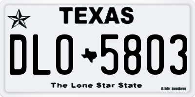 TX license plate DLO5803