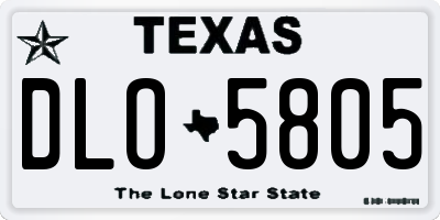 TX license plate DLO5805
