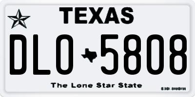 TX license plate DLO5808