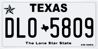 TX license plate DLO5809