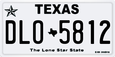 TX license plate DLO5812