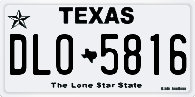 TX license plate DLO5816