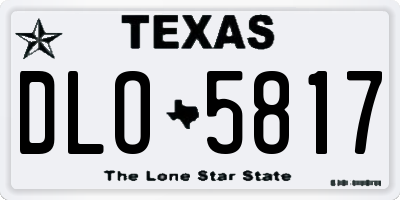 TX license plate DLO5817