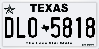 TX license plate DLO5818