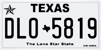 TX license plate DLO5819