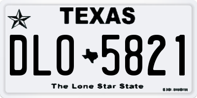 TX license plate DLO5821