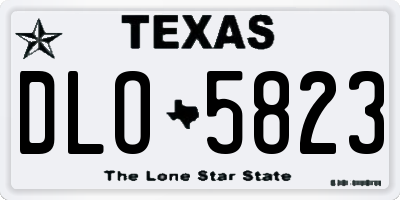 TX license plate DLO5823