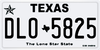 TX license plate DLO5825