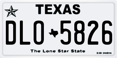 TX license plate DLO5826