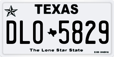 TX license plate DLO5829