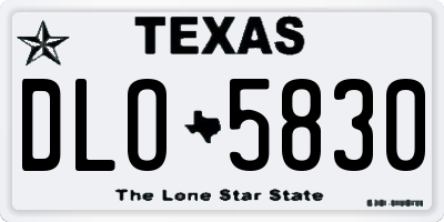 TX license plate DLO5830