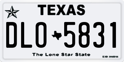 TX license plate DLO5831