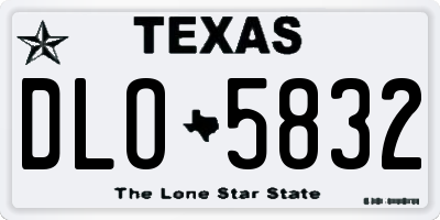 TX license plate DLO5832