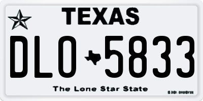TX license plate DLO5833