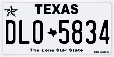 TX license plate DLO5834