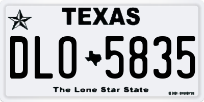 TX license plate DLO5835