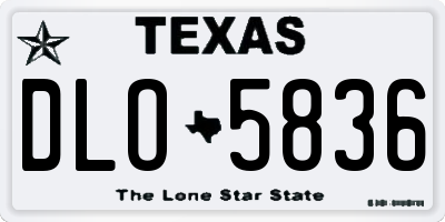 TX license plate DLO5836