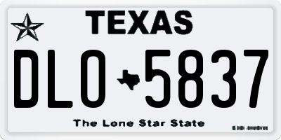 TX license plate DLO5837