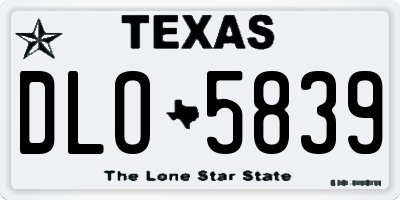 TX license plate DLO5839