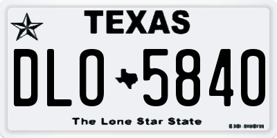TX license plate DLO5840