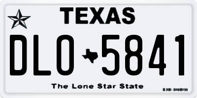 TX license plate DLO5841