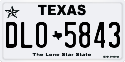 TX license plate DLO5843