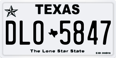 TX license plate DLO5847