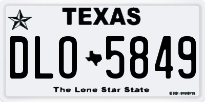 TX license plate DLO5849