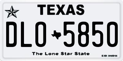 TX license plate DLO5850