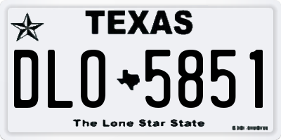 TX license plate DLO5851