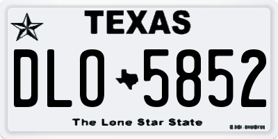 TX license plate DLO5852