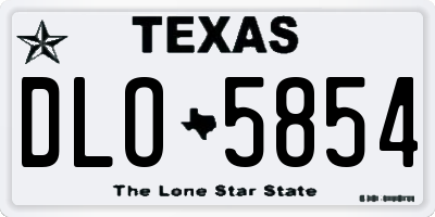 TX license plate DLO5854