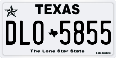 TX license plate DLO5855