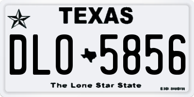 TX license plate DLO5856