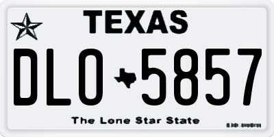 TX license plate DLO5857