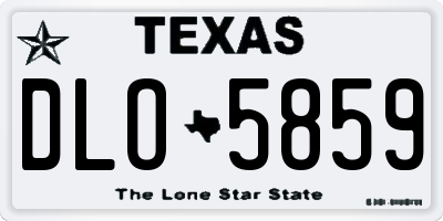 TX license plate DLO5859