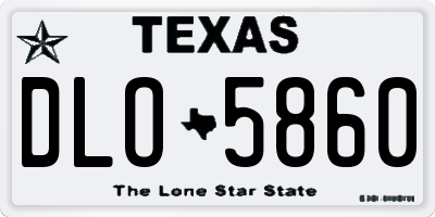 TX license plate DLO5860