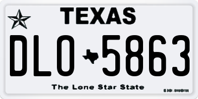 TX license plate DLO5863